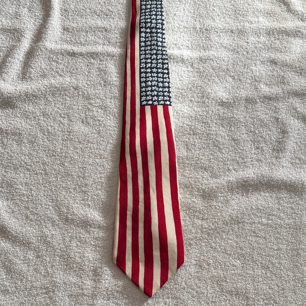 American Flag Red White Blue Striped Men's Tie - Save the Children
